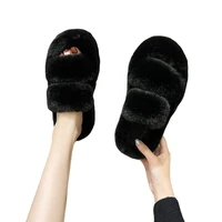 thick soled woolen slippers for women autumnwinter new outside wear cross slippers for women home woolen cotton slippers