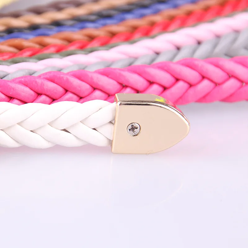 WKOUD EAM 2020 Новый кожаный плетеный ремень с круглой пряжкой для женщин Модный