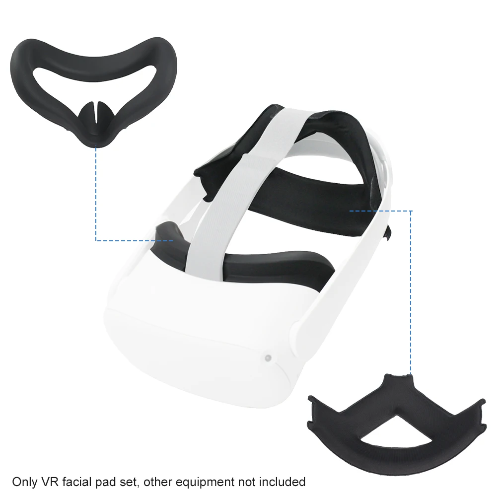 

Anti Leakage Non Slip VR Facial Pad Set Headband Cushion Interface Bracket Sweatproof Protective Easy Install For Oculus Quest 2