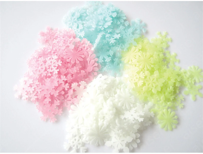 50 штук 3D снежинки для хранения энергии люминесцентные лампы светятся в темноте