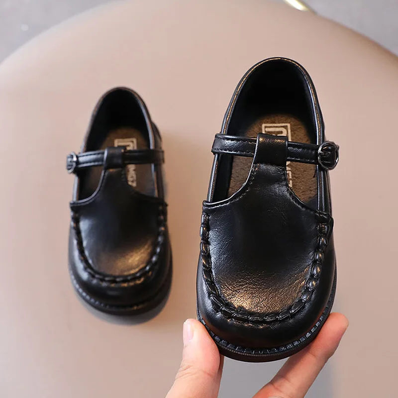 

Spring Autumn Little Kids Peas Leather Shoes British Style Baby Toddler Boys Girls Soft Bottom Toddler Mary Janes Toddler Shoes