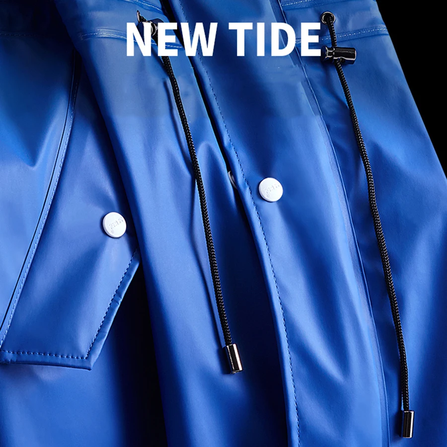 Длинный непромокаемый дождевик для женщин прозрачный модный с капюшоном