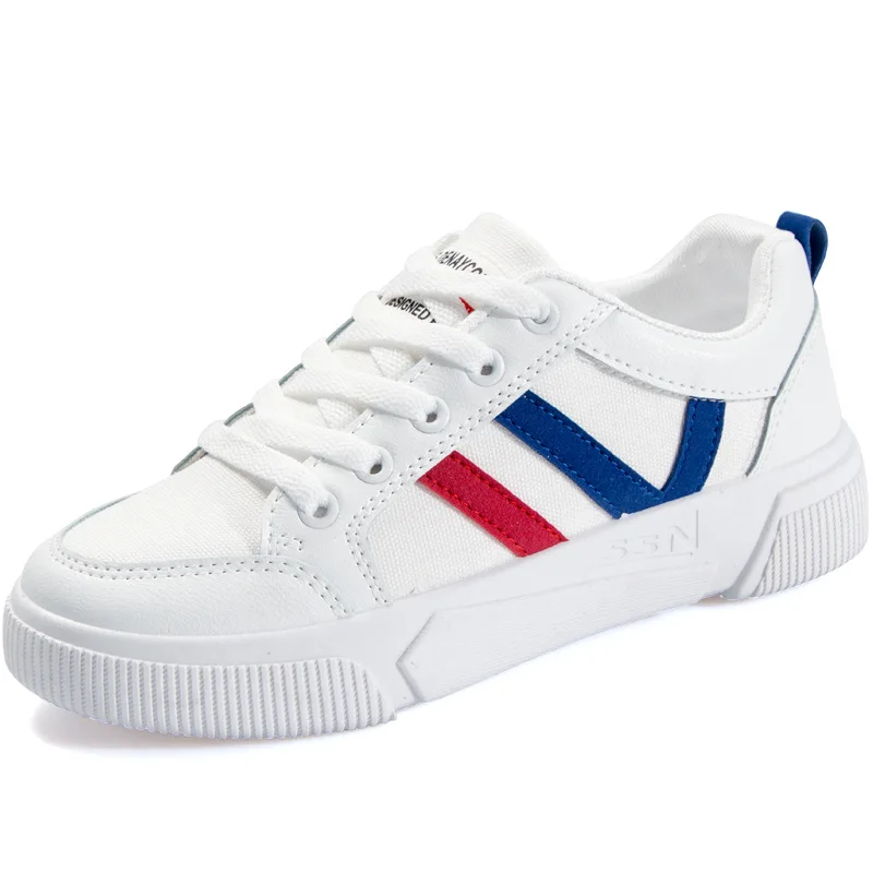 Женские кроссовки из искусственной кожи Белые Повседневные туфли на высокой