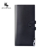 jifanpaul 2020 new mens long wallet fashion mid length suit bag soft leather wallet mens tide card bag comfortable