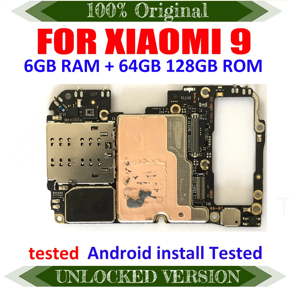Полнофункциональная материнская плата для Xiaomi 9 MI9 6 ГБ + 64 128 100% разблокированная