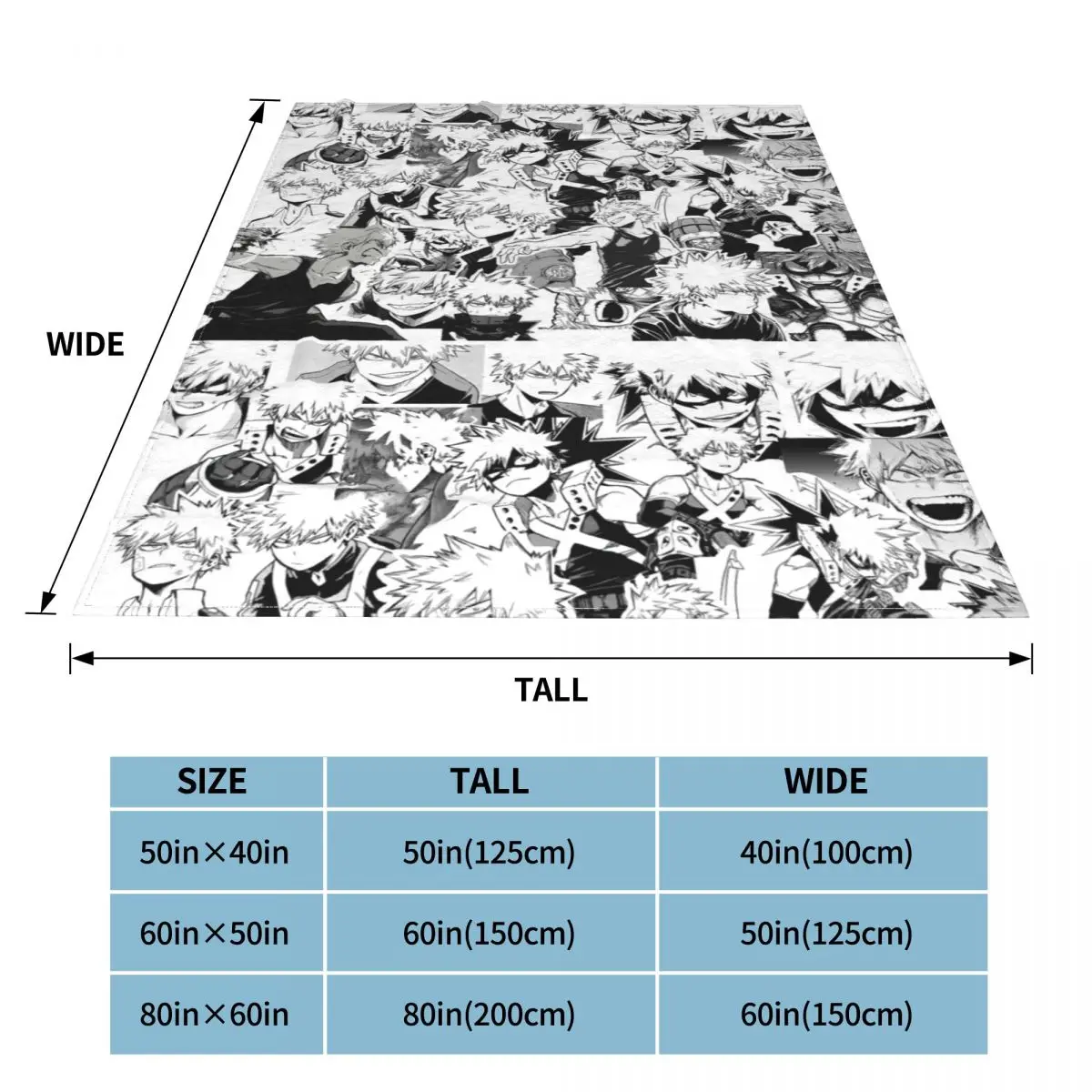 Одеяло кацуки бакуго Фланелевое украшение Моя геройская Академия портативное