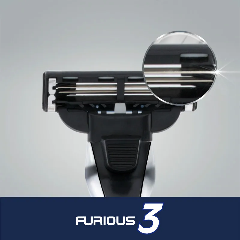 DDPGGL Furious 3 ручная Бритва для мужчин Сменное лезвие мытья тела Mach 4 шт./лот слоя