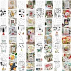 Металлические Вырубные штампы, совместимые с прозрачными силиконовыми штампами, рождественские буквы, слова, олень, цветок, украшения дома, круглая квадратная открытка