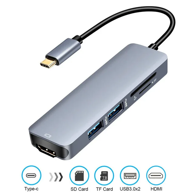 Usb-C к HDMI/USB3.0 * 2/SD/tf-карта многофункциональный концентратор Тип c HDMI 4K адаптер