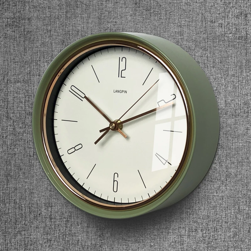 

Round Glass Wall Clock Living Room Silent Single Face Wall Watch American Style Orologio Cucina Wall Watches Home Decor EF50WC