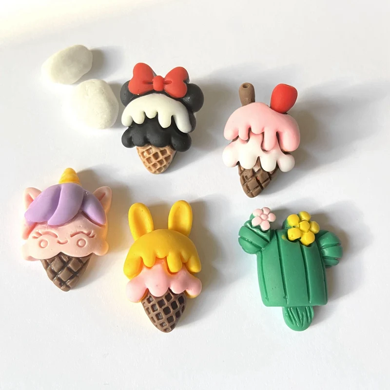 Аппликация для мороженого всех размеров плоский кактус кабошон из смолы