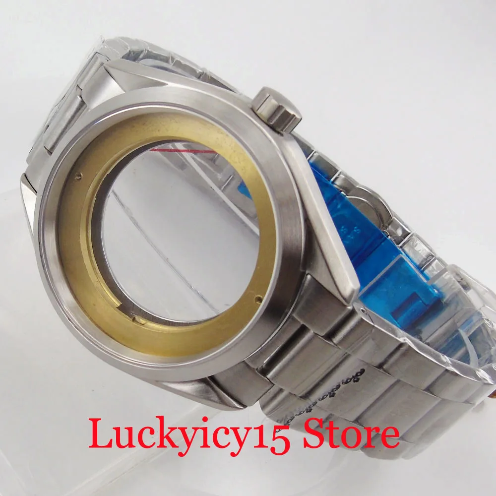 Top Quality Stainless Steel 41mm Watch Case with Sapphire Glass +Watch Band Fit MIYOTA Automatic Movement