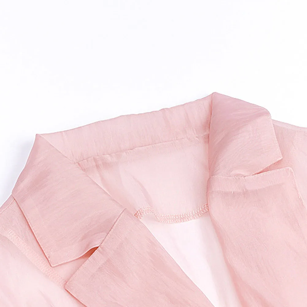 Женские шифоновые блузки с длинным рукавом Модные прозрачные сетчатые рубашки