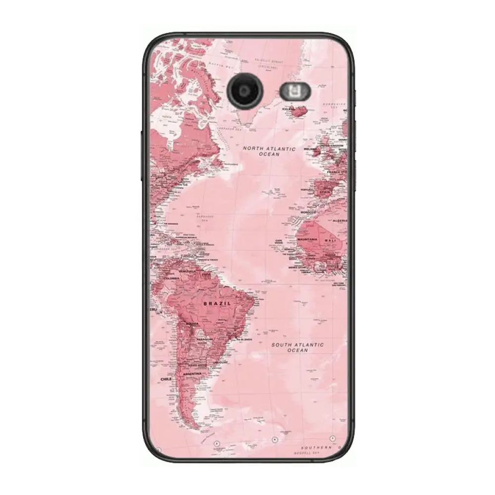 

Globe travel world map Phone Case Hull For Samsung Galaxy J 4 3 5 6 7 8 EU 2018 Plus 2017 Black Shell Art Cell Cover TPU