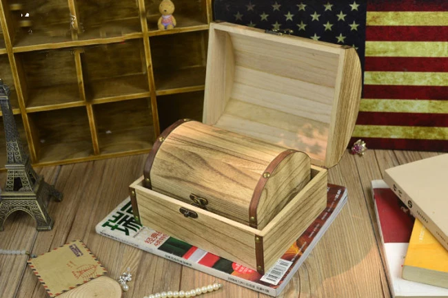 3 размера/набор старинный античный деревянный сундук с сокровищами Коробка для