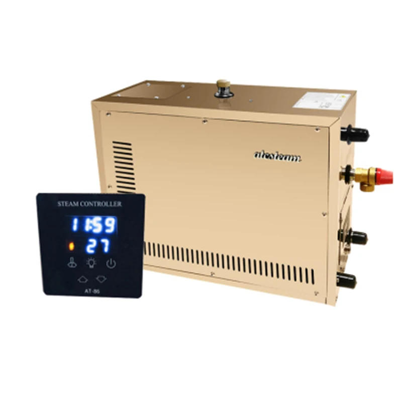 

Generador de vapor automatico de acero inoxidable de 9kw, maquina de bano de vapor para sala de Spa, controlador Digital