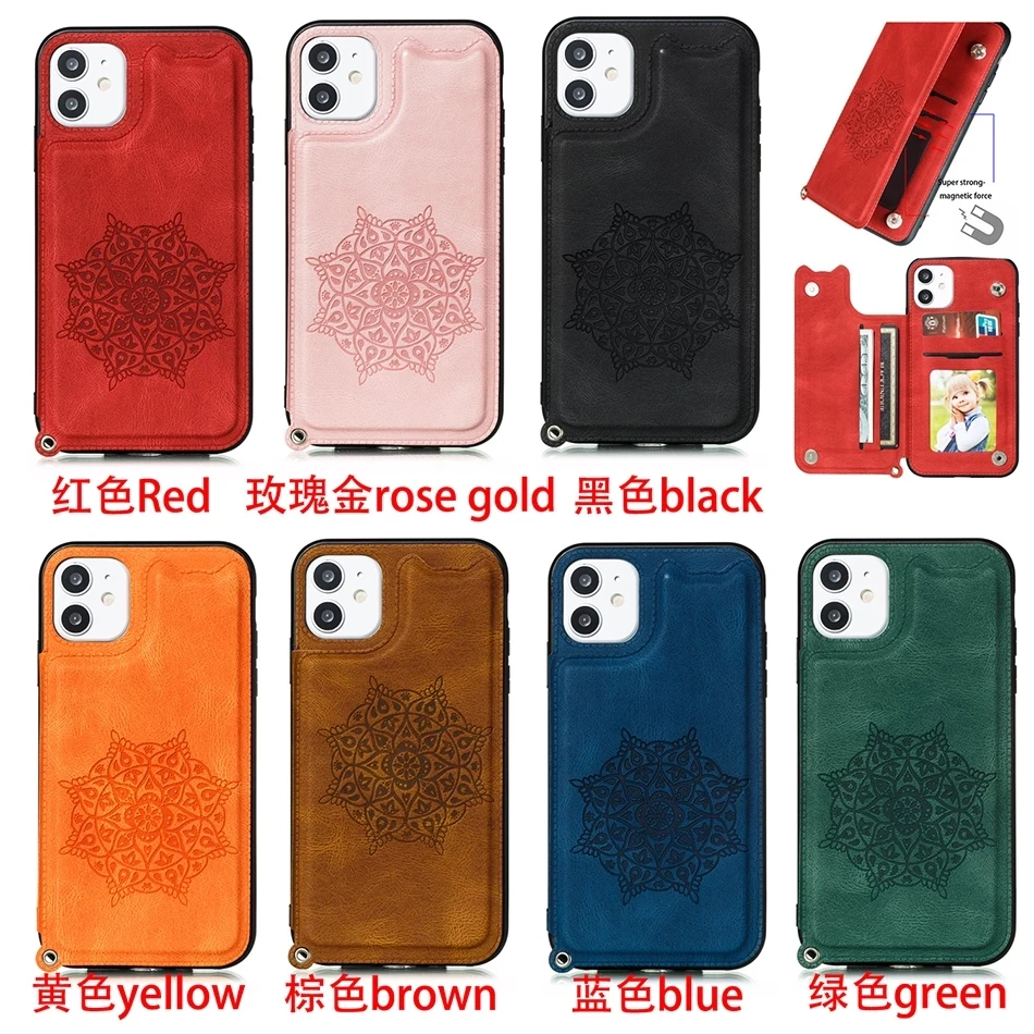 Роскошный тонкий кожаный чехол для IPhone 12 Pro Max Mini 11 XR XS X 6 6s 7 8 Plus чехол-бумажник с