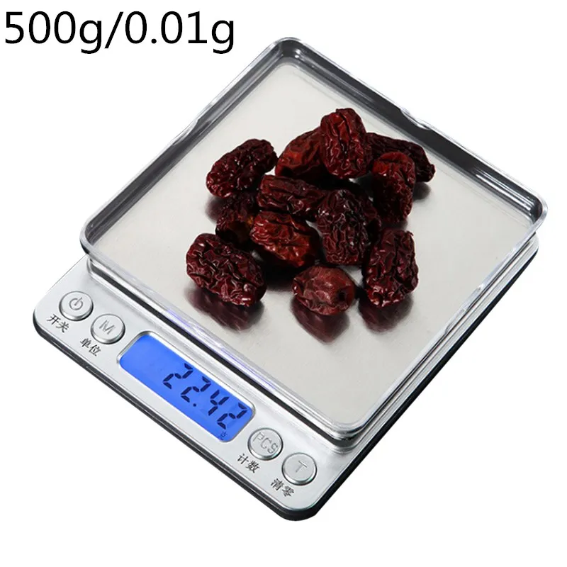 500g-0.01g Hoomall 1 шт. Мини цифровые весы 100/200/300/500/1000g 0,01/0,1 г Высокая точность Подсветка Электрический Карманный грамм Вес для ювелирных изделий - Цвет: 500g-0.01g