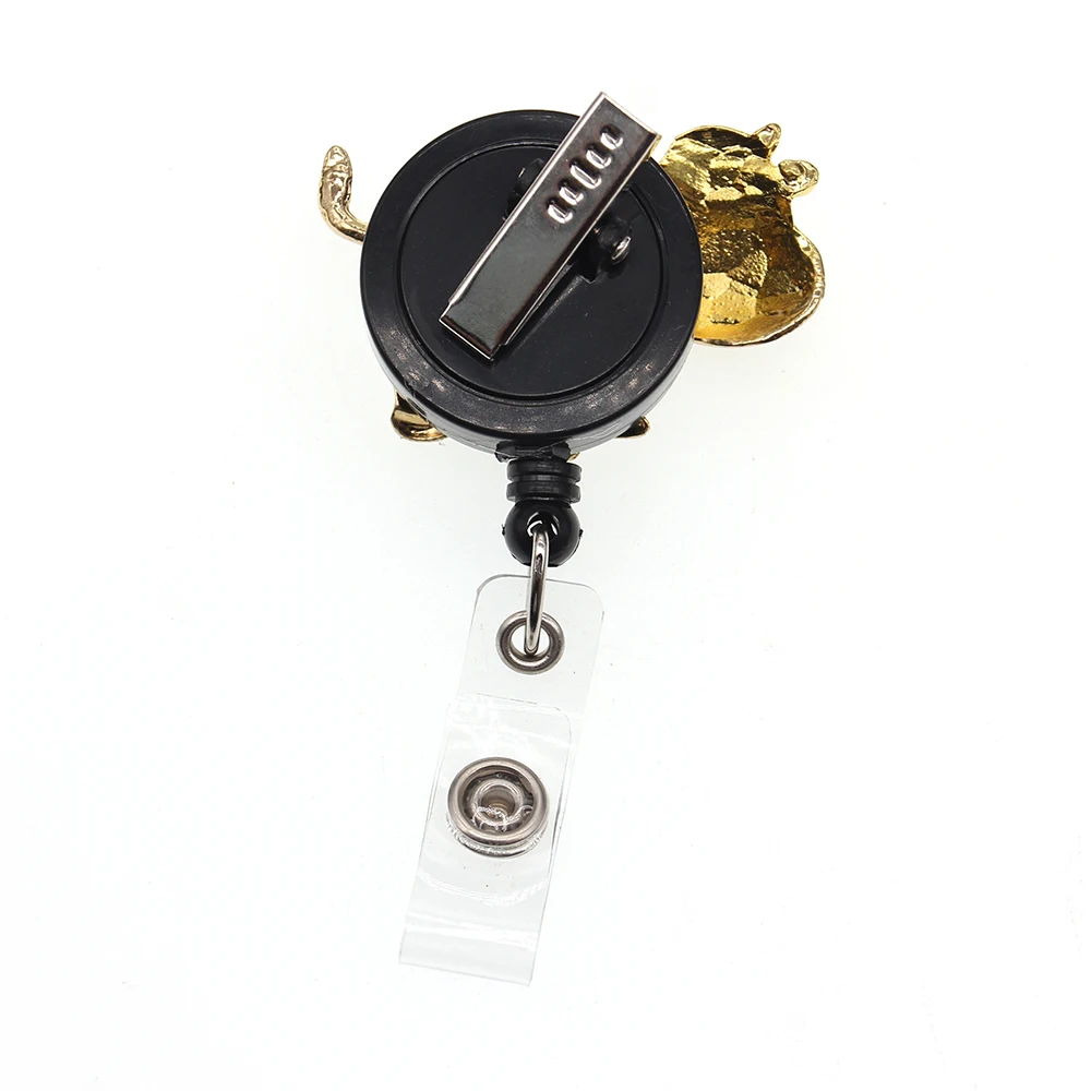 10pcs/lot Cute Design Enamel Milk Cow Retractable ID Pull Badge Reel Animal Holder With Clip | Украшения и аксессуары
