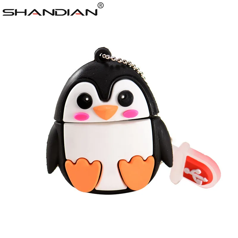 Горячее предложение SHANDIAN! Милый мини-флеш-накопитель с рисунком пингвина