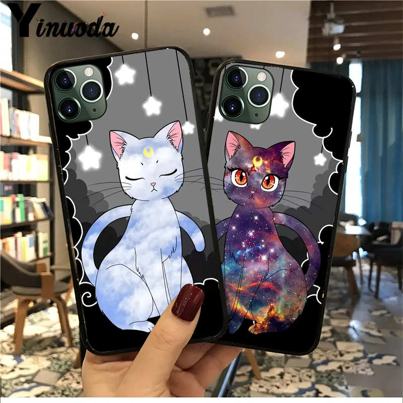 Yinuoda Сейлор Мун кошка пара Мягкий ТПУ чехол для телефона для iphone 8, 7, 6, 6S Plus, XS XR XS MAX 10 5 5S SE 11pro max чехол Coque