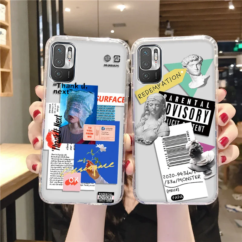 Clear Case For Xiaomi Poco M3 M4 Pro X3 Nfc F3 Funda Smile Cute Cover Redmi Note 10 9 11 Pro 8 7 9S 10S 9A 9i TPU Cover PocoX3