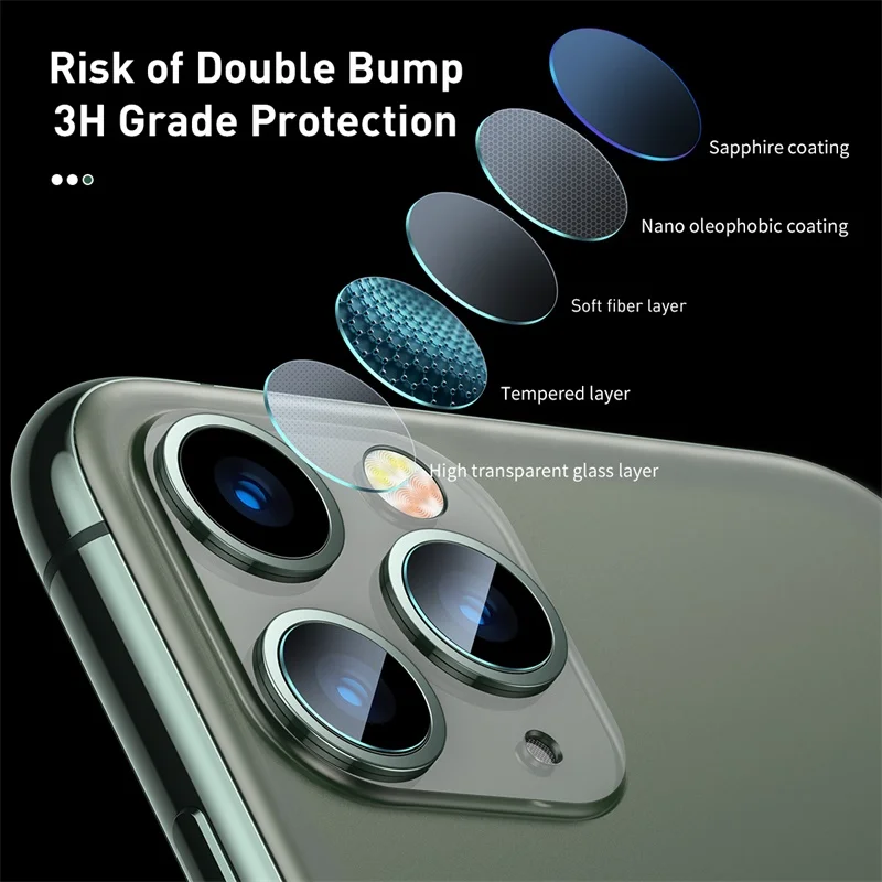 Baseus 2 шт. 0 15 мм пленка для объектива iPhone 11 Pro Max прозрачная ультратонкая стеклянная