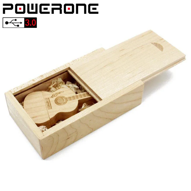 POWERONE USB 3.0 (free custom logo) Wood bamboo+box flash drive pendrive 64GB 32GB 16GB 4GB memory card personal gifts | Компьютеры и