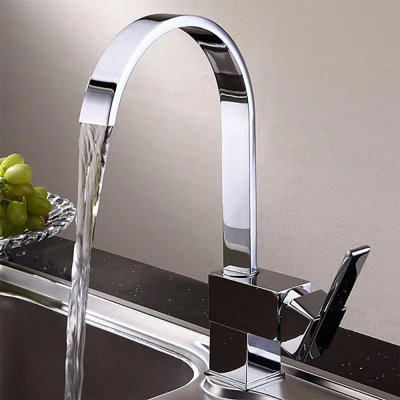 

Kitchen Faucets 360° Rotation Square Water Filter Waterfall Spout Tap Lead-free Bathroom Basin Sink Faucet Water Mixer HWC