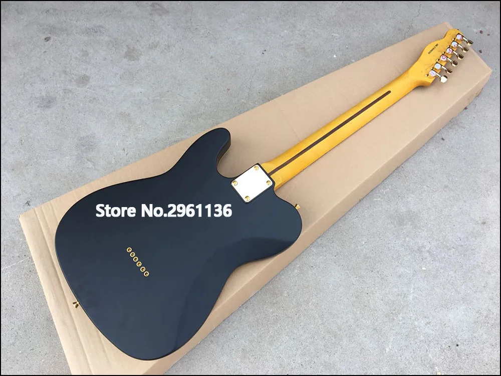 hohe qualität elektrische gitarre tl stil linde korpus mit ahorn hals schwarz matt farbe kundenspezifische elektrische gitarre freies versch