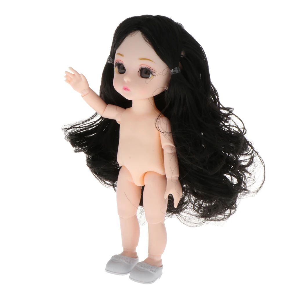 Lovely 13 Ball Joints 1/12 BJD Girl Doll 3D Eyes DIY Supplies Birthday Gift Naked Body Fashion Dolls | Игрушки и хобби