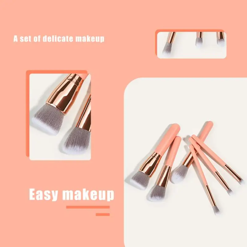 

Набор профессиональных кистей для макияжа, 6 шт., кисти для теней, бровей, ресниц, основы, консилера, мягкий женский набор инструментов для ма...