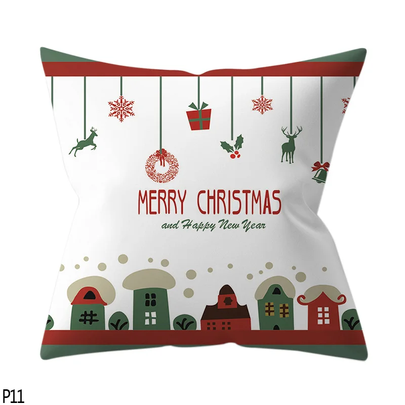 P11 merry christmas 1 шт. 45*45 см Санта-Клаус Merry Christmas Наволочки Чехол новогодний домашний диван Автомобильная подушка Декоративные Чехлы для подушек - Цвет: P11 merry christmas