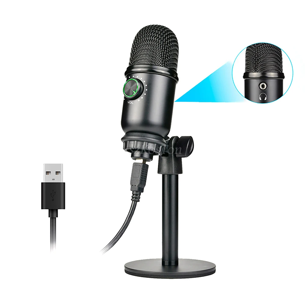 

Smartphones Condenser Microphone For iPhone Android Recording USB Microphone for PC Computer Studio Streaming Mic Stand Mikrofon