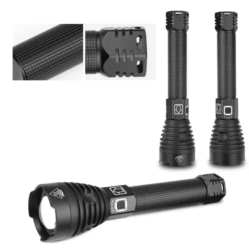 

Most Powerful LED Flashlight XLamp XHP90 USB Zoomable 3 Modes Torch XHP70 XHP50 18650 26650 Rechargeable Battery Flashlight