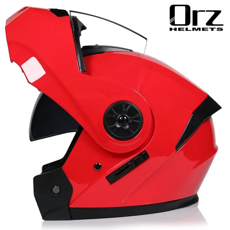 

New flip up double lens motorcycle helmet removable and washable liner Aerodynamic design modular helmet DOT Approved
