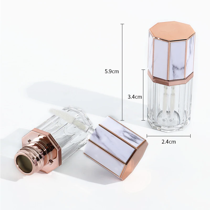 20 x пустая белая мраморная шляпа пластиковый блеск для губ тюбики макияжа губная