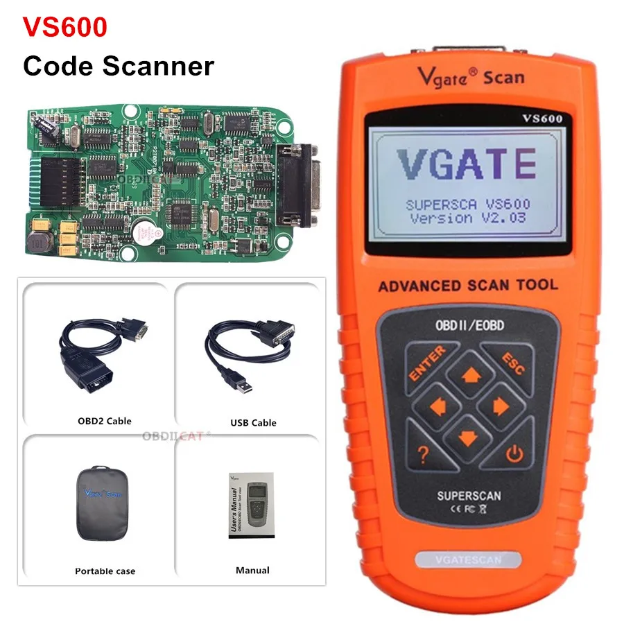 Оригинальный Vgate VS600 автомобильный CAN ODB II 2 OBD2 OBDII диагностический считыватель