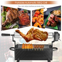 Portable Automatic BBQ Grill Portable Grill Outdoor Camping Barbecue Cooking Tools Charcoal BBQ Grill Double-layer Barbecue
