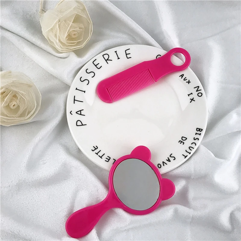 Комплект из 2 предметов Детская расческа зеркальный набор для девочек и