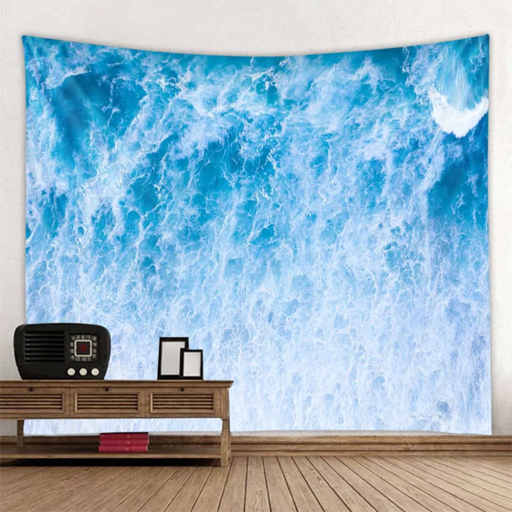 Волнистый гобелен ткань из полиэстера печатная настенная для украшения стен