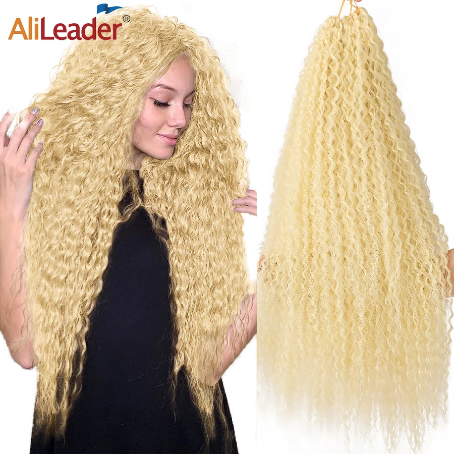 

Волосы синтетические длиной 28 дюймов, вязаные косички с волнистыми волосами в стиле афро, для богини, светлые волнистые удлинители для пиан...