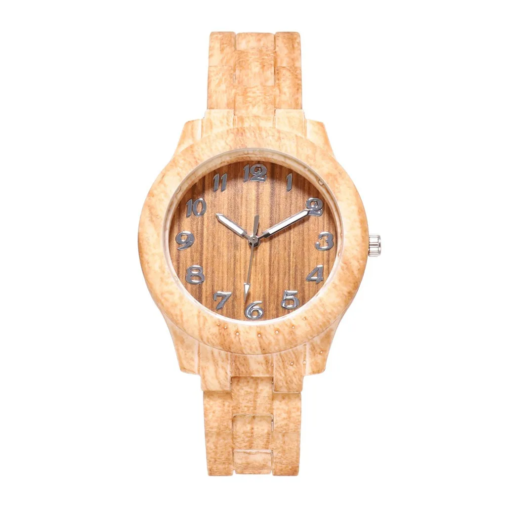 

High-end Fashion Watches Wood Grain Men's Simple Digital Quartz Wristwatch Simplicity Retro Design Clock Relogio Masculino