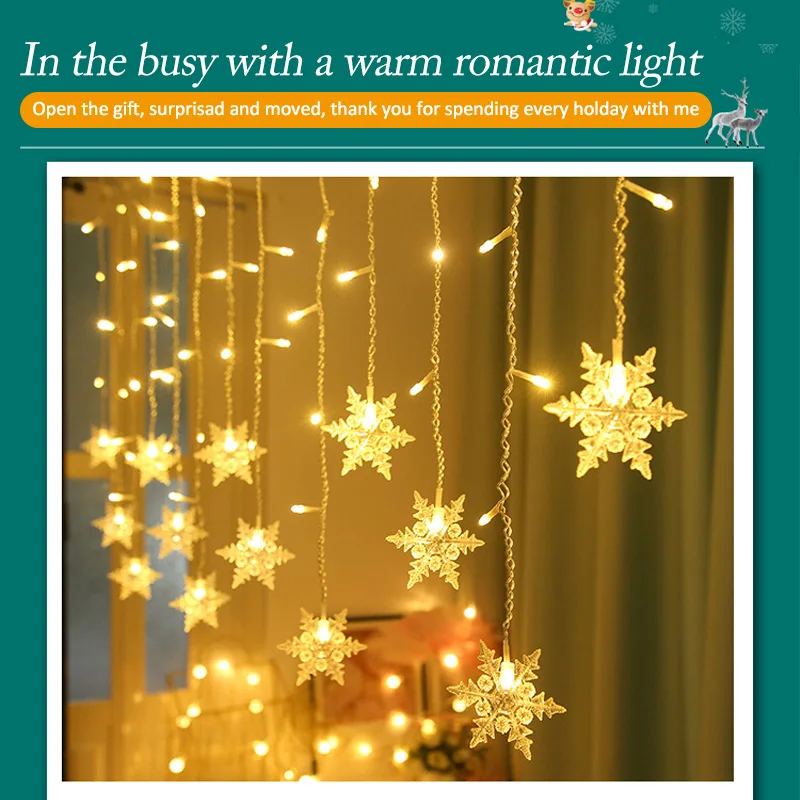 Рождественские товары светодиодные украшения в виде снежинок водонепроницаемая