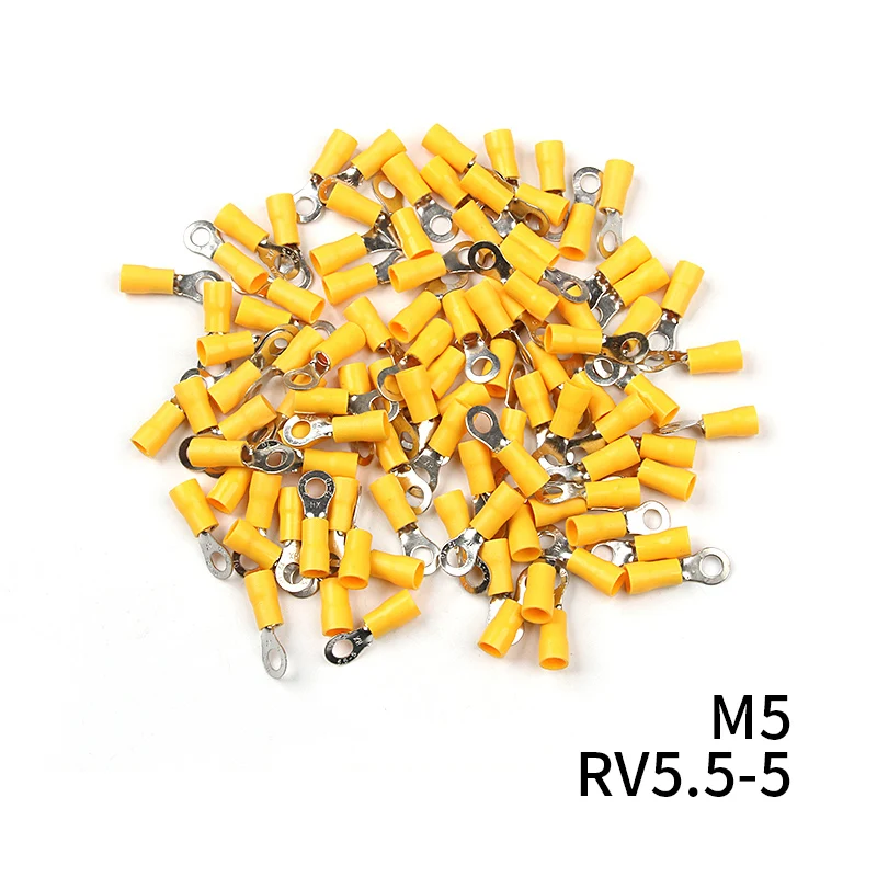 100PCS Ring Lugs Insulated Wire Connector RV5.5-4/ RV5.5-5/ RV5.5-6/ RV5.5-8 Electrical Crimp Terminal Cable | Обустройство дома