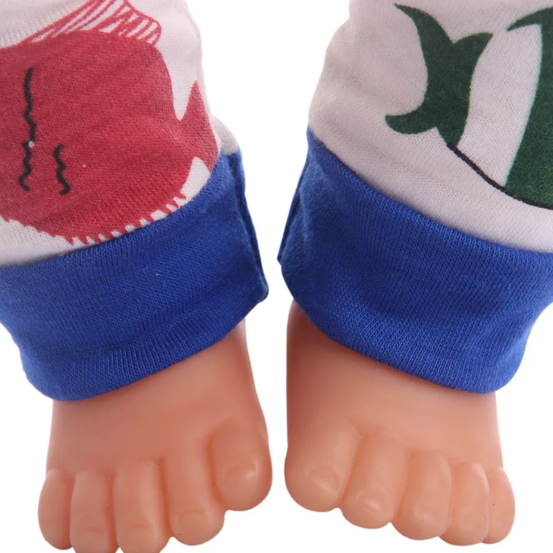 1 комплект хлопковой пижамы с рисунком рыбы Одежда для куклы 18 дюймов