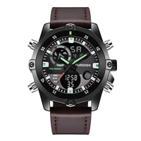 new curdden brand men watches fashion leather band dual time sports military chronograph vintage watch montres de marque de luxe