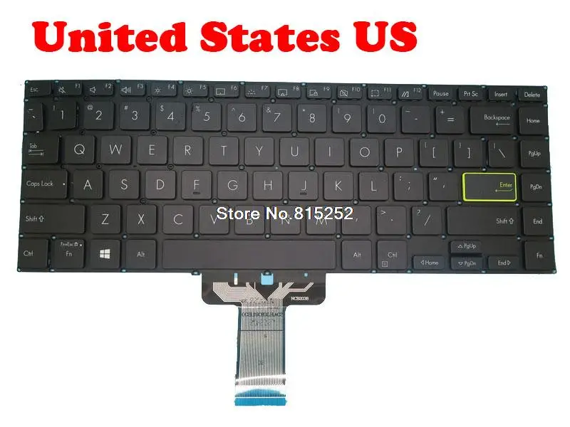

Laptop Keyboard For ASUS M433IA 0KNB0-212AJP00 NSK-W34SQ ASM19C80J1-H18 Without Frame Black United States US NO Backlit Film