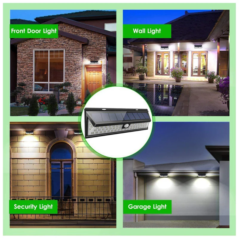 Светодиодный настенный светильник на солнечной батарее с датчиком движения 90/118