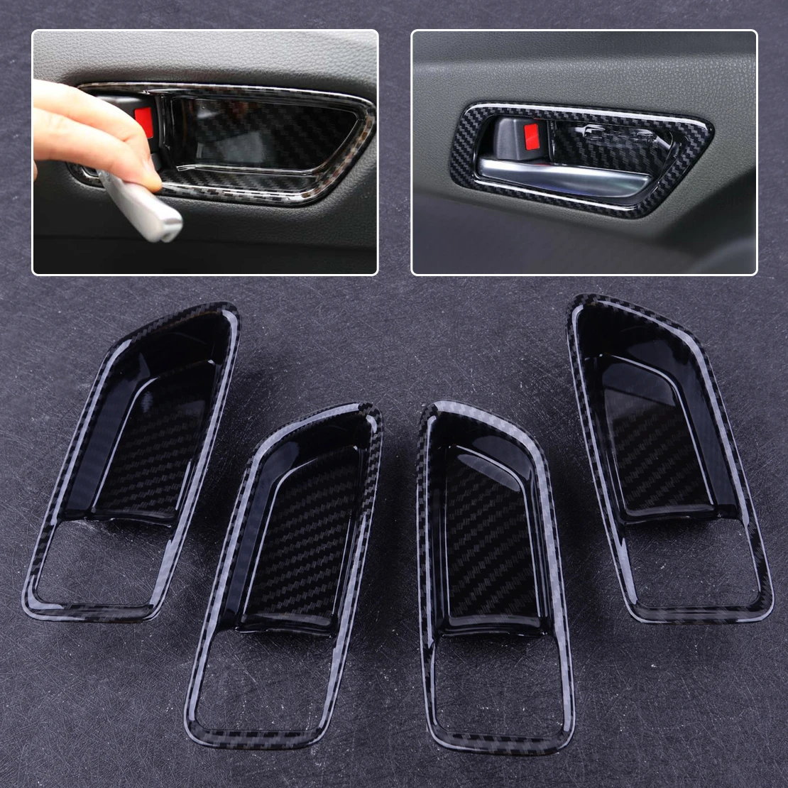 Beler 4 шт. пластиковые черные углеродного волокна Текстура Стиль внутренняя